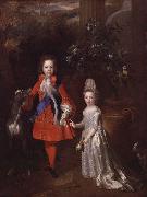 Nicolas de Largilliere Portrait of Prince James Francis Edward Stuart and Princess Louisa Maria Theresa Stuart Sweden oil painting artist